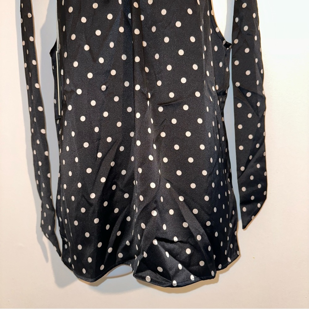 Joie Women’s Black top with white polka dots size Large 🆕 - Picture 3 of 15